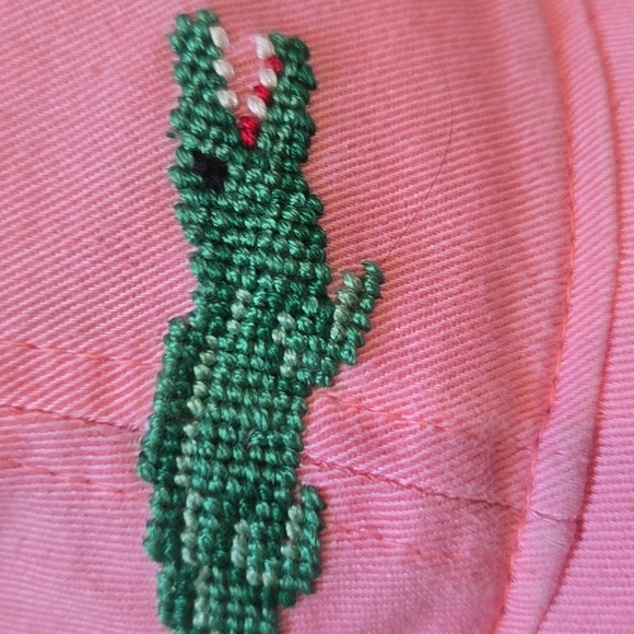 Smathers & Branson Pink Embroidered Alligator/Crocodile Adjustable Hat - Picture 2 of 7